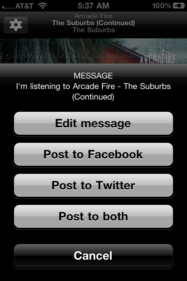 Tunes Share - share your music on Facebook and Twitter screenshot 4