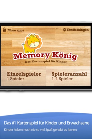 Memory König -  Das Kartenspiel für Kind