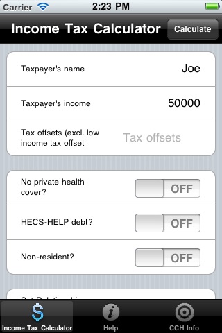 CCH Income Tax Rates Calculator Lite