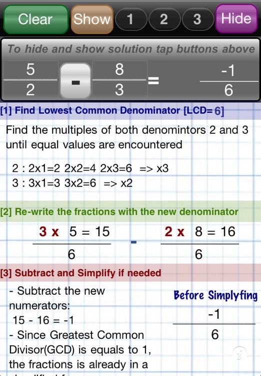 Fractions  Add & Subtract screenshot-3