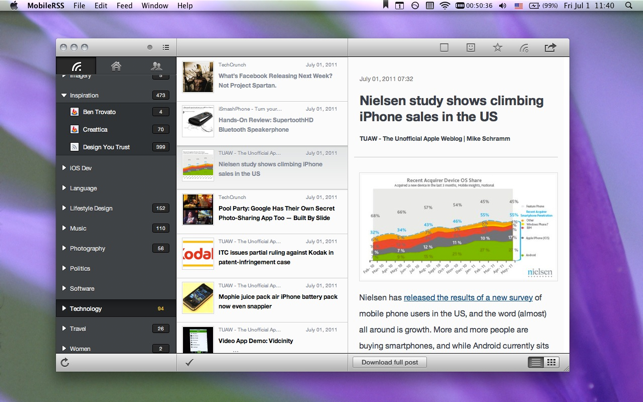 ‎MobileRSS Screenshot