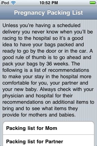 Pregnancy Hospital Delivery Packing List
