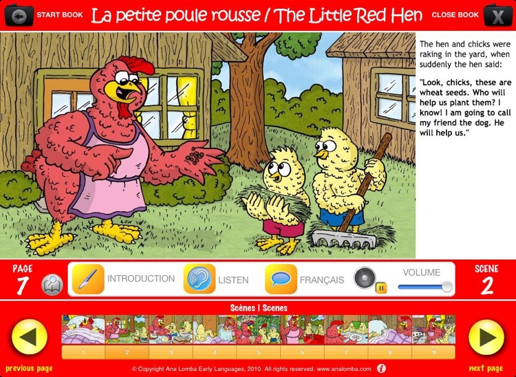 Ana Lomba – Anglais pour les enfants : La Poule Rousse (Histoire Bilingue Anglais-Français)