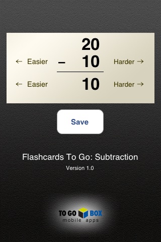 Subtraction Flashcards To Go