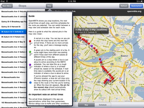 OpenMBTA for iPad screenshot 4