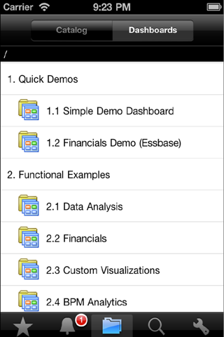 Скриншот из Oracle Business Intelligence Mobile