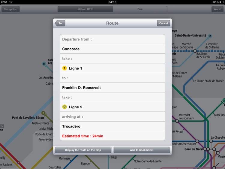 Paris Metro for iPad screenshot-3