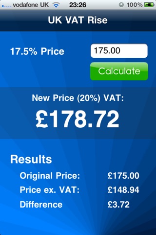 UK VAT Rise Calculator screenshot 4