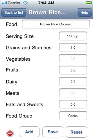 Food Exchange List screenshot 3