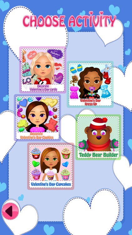 Valentines Day Playtime - Dress Up, Decorate Cookies, Teddy Bear Builder, Decorate Cupcakes, Decorate Cards
