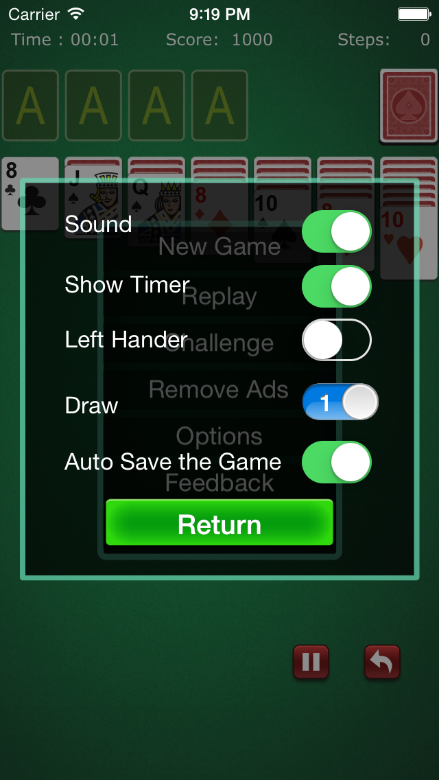 FreeSolitaire Plus Screenshot on iOS