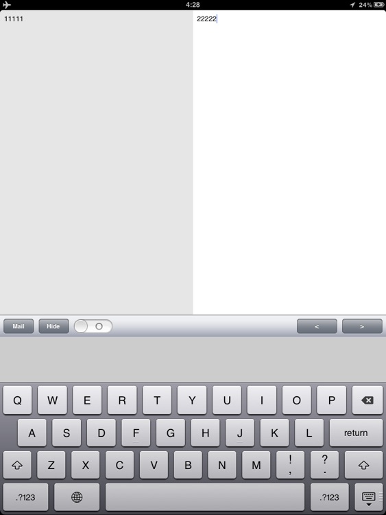 Cursor dual mail editors for iPad