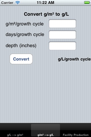 Algae Production Conversion Calculator screenshot 2