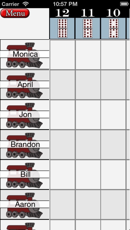 Mexican Train Scorecard