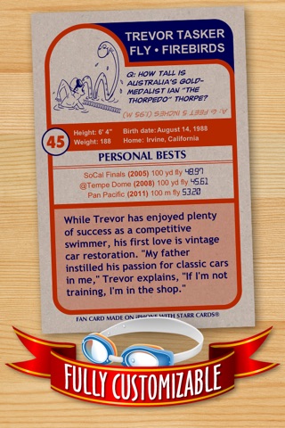 Swimming Card Maker - Make Your Own Custom Swimming Cards with Starr Cards screenshot 2