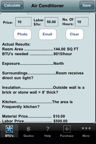 Btu & Heater Calculators screenshot 2