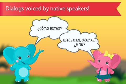 Spanish for kids with Benny. Learning Spanish language by flashcards: colors and numbers, greetings and family, food and fruits, animals and remember the pronunciation of words FREE screenshot 4