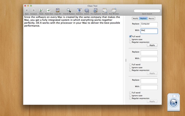mac app clean text