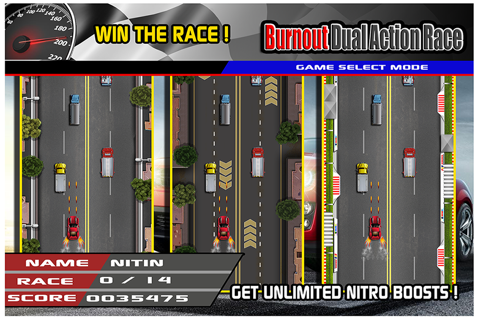 Burnout Dual Action Race Free : Crossover Rivals Take Down Racer screenshot 3