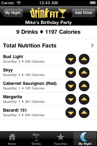 DrinkFit - Beer, Cocktail, Liquor & Wine Nutrition Facts screenshot-3