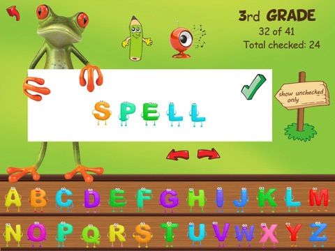 A Sight Words Read and Spell app with checkmark and review - HD screenshot 3