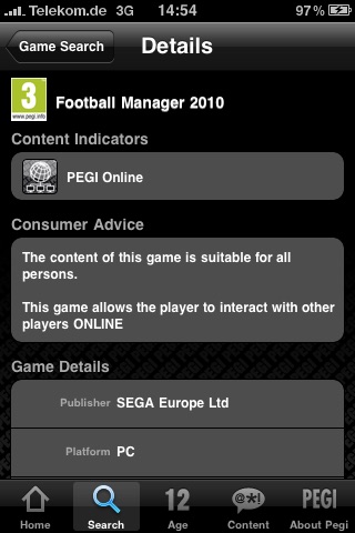 PEGI screenshot 2