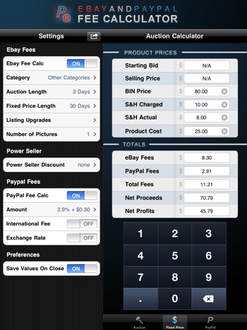 Fee Calculator HD for Ebay & PayPal screenshot 3