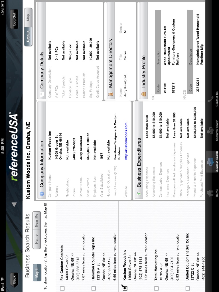 ReferenceUSA for iPad screenshot 3