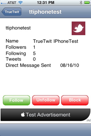 TrueTwit for iPhone screenshot 2