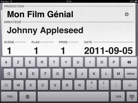 Take One - Movie Clapperboard for iPad screenshot 3