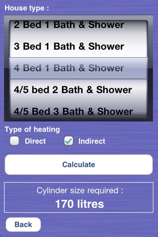 Hot Water Cylinder Calculator screenshot 2