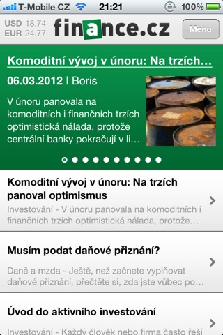 Finance.cz screenshot 2