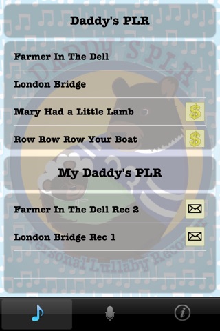 Daddy's PLR: Personal Lullaby Recorder screenshot 2