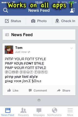 Pimp your font - fonts for Facebook and Twitter,Instagram,iMessages and all apps screenshot 3