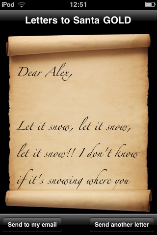 Screenshots of Letters to Santa Gold for iPhone