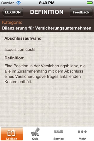 Versicherungslexikon screenshot 3