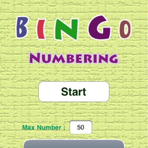 Bingo Numbering iOS App