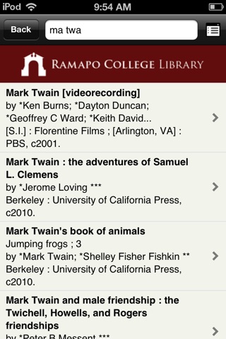 Ramapo College Library screenshot 2