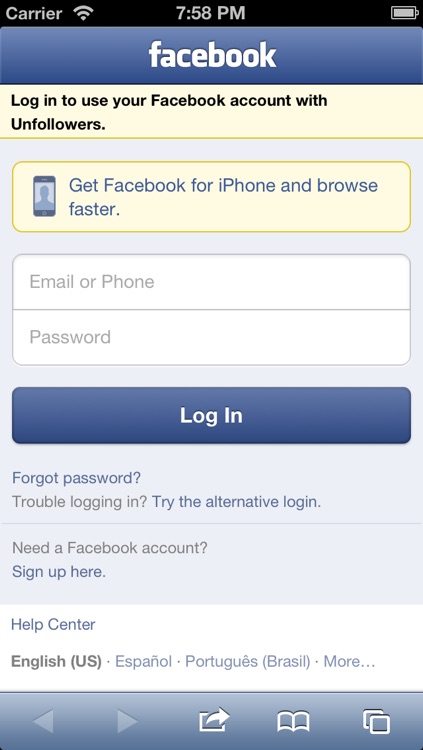 Unfollowers for Facebook