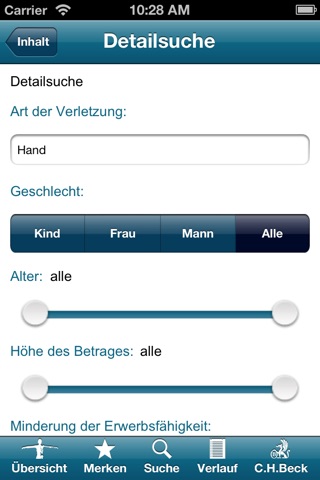 Beck'sche Schmerzensgeld Tabelle IMM-DAT Basis | Urteile Datenbank | Verlag C.H.Beck screenshot 4