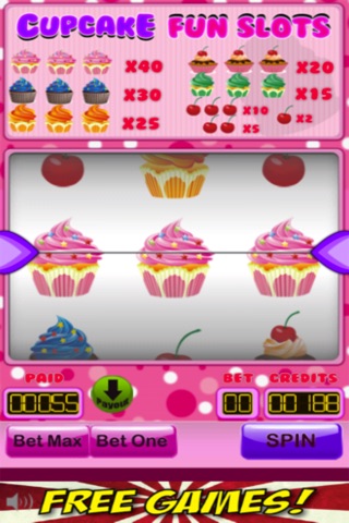 Cupcake Fun Slots - Family Slot Machine Free iPhone/iPad Edition screenshot 2