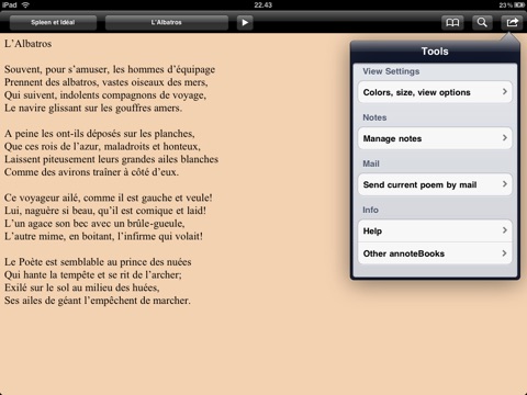 Baudelaire: Fleurs du Mal et d’autres poèmes for iPad screenshot 4
