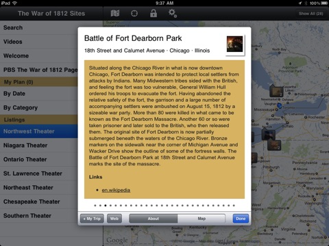 The War of 1812: Guide to Historic Sites for iPad screenshot 3