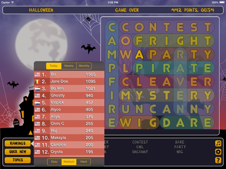 WordSearch Halloween HD screenshot-4