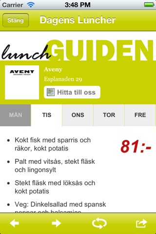 Lunchguiden Sundsvall screenshot 2