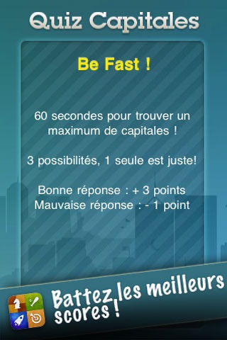 Capitals Quiz : Be fast ! screenshot 3