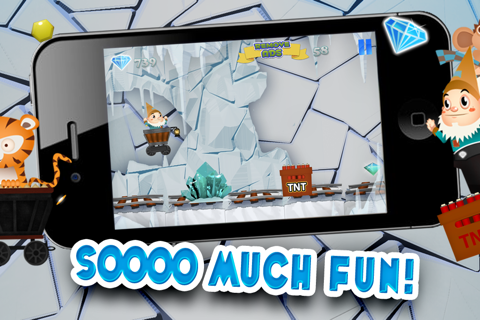 A Despicable Gnome & Friends Diamond Rush - Free Rail Miner Race Game screenshot 4