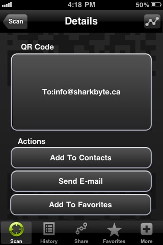 Sharkbyte QR screenshot 2