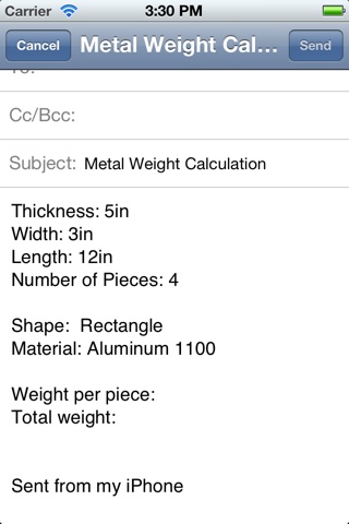 Metal Weight Calculator screenshot 2