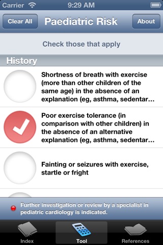 CCS Paediatric Cardiac Risk Assessment screenshot 4